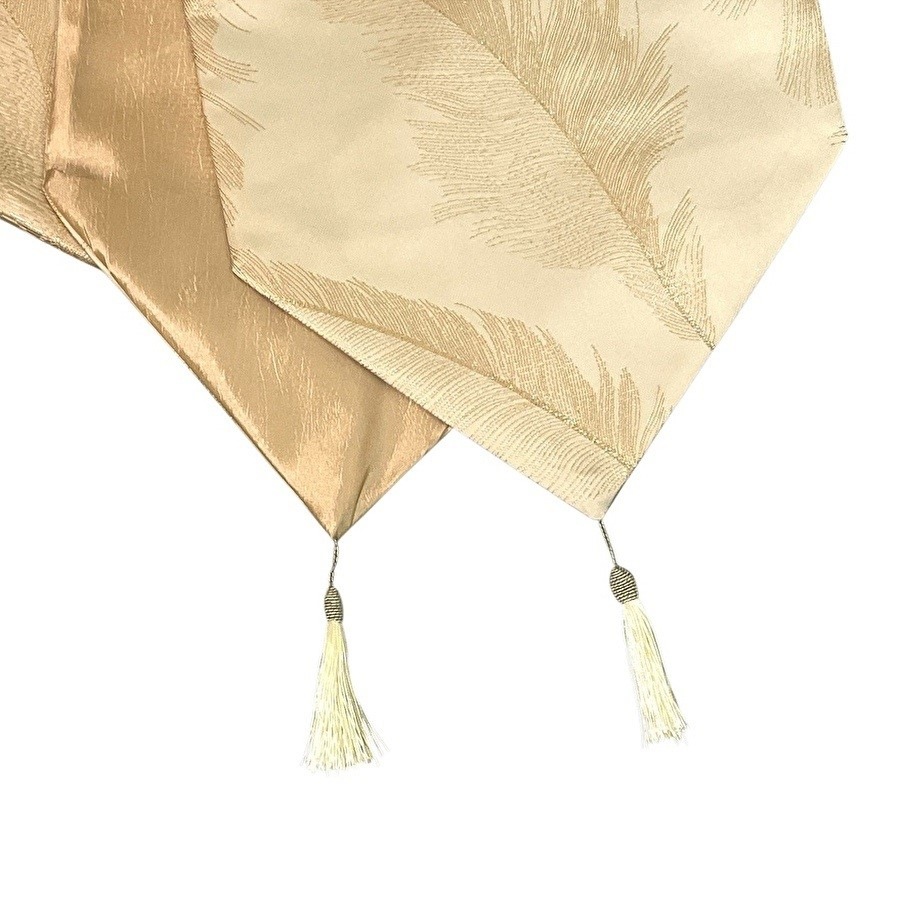 フェザー刺繍 テーブルランナー 33x200cm