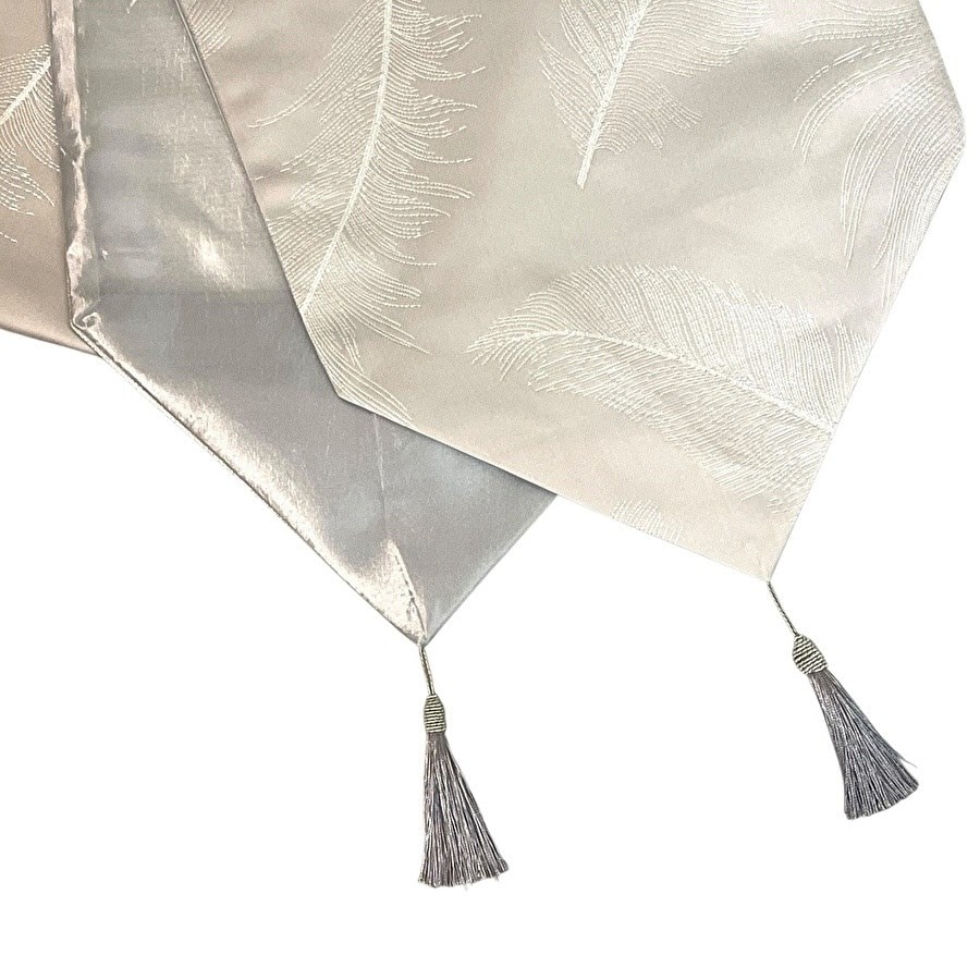 フェザー刺繍 テーブルランナー 33x200cm