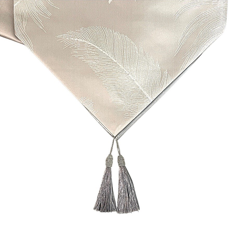 フェザー刺繍 テーブルランナー 33x200cm