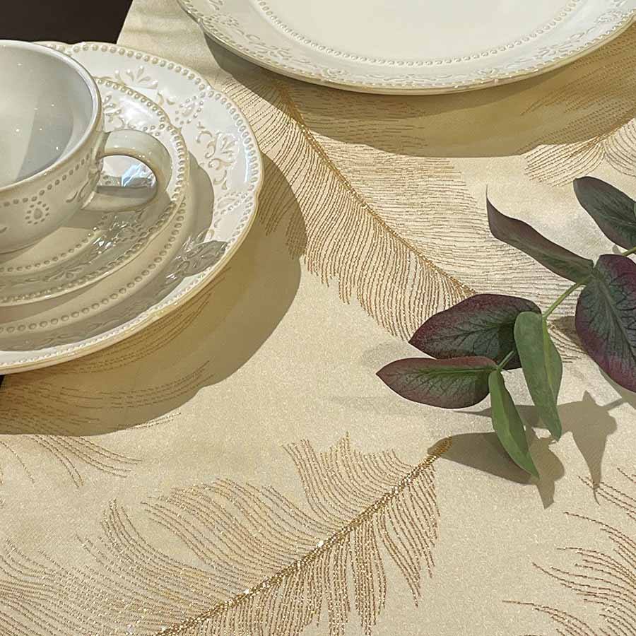 フェザー刺繍 テーブルランナー 33x200cm
