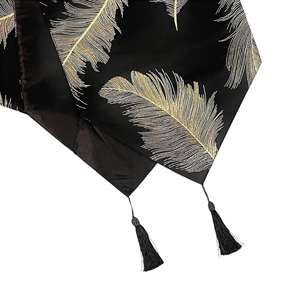 フェザー刺繍 テーブルランナー 33x200cm