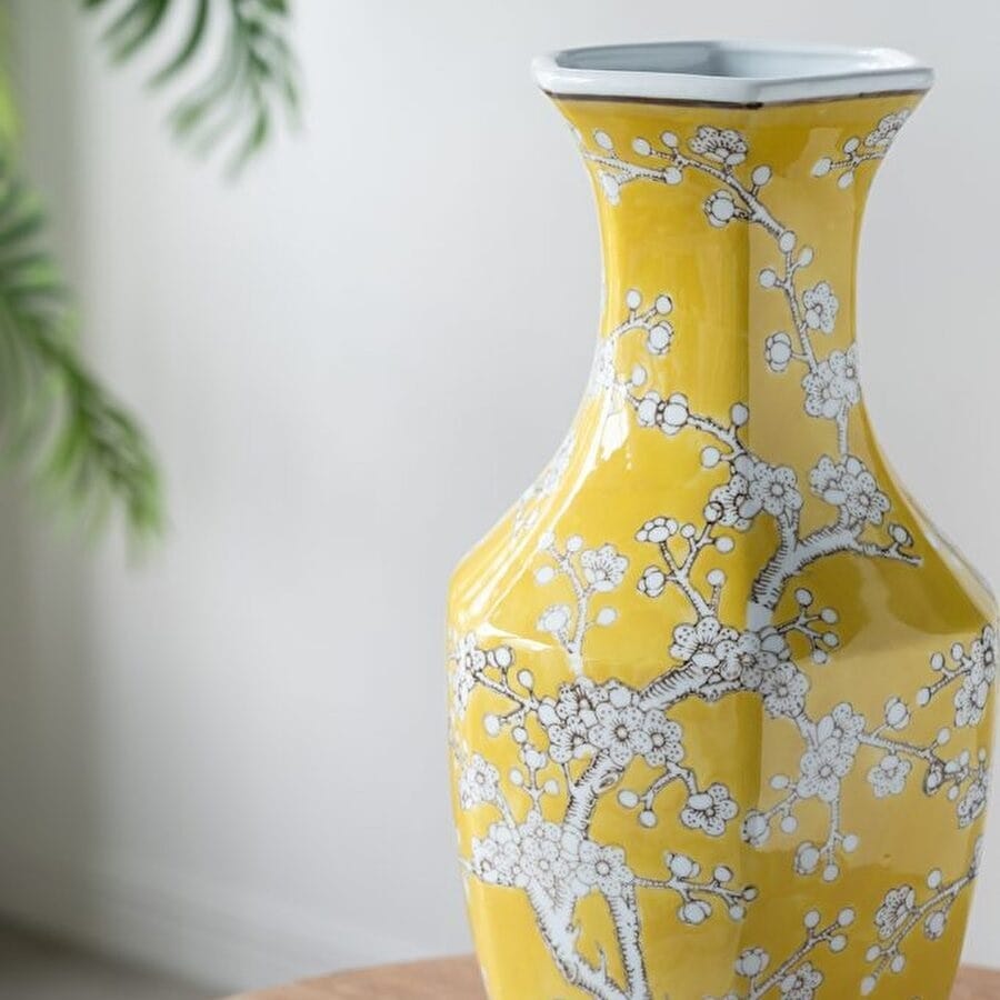 シノワズリ 花びん 六角