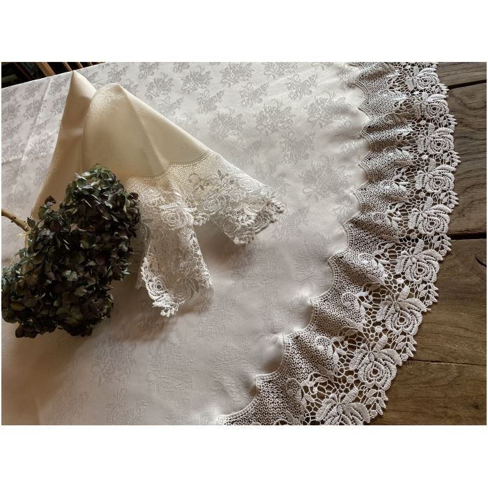 white rose bouquet テーブルクロス 正方形 90x90cm