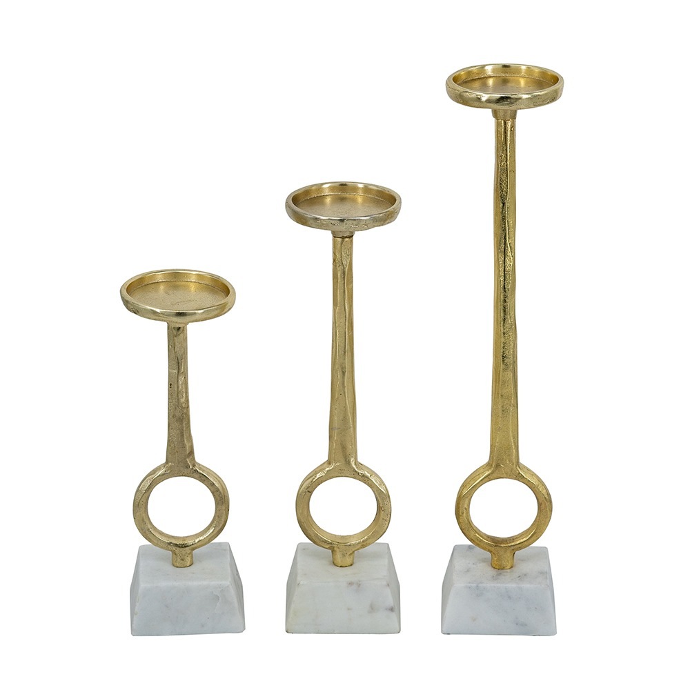 マーブルベース エレガントリング キャンドルホルダー 3SET ゴールド