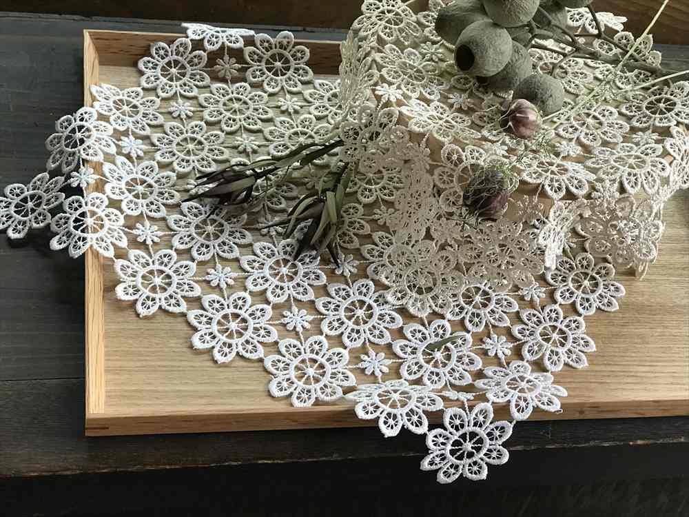 all lace コースター4枚セット ホワイト
