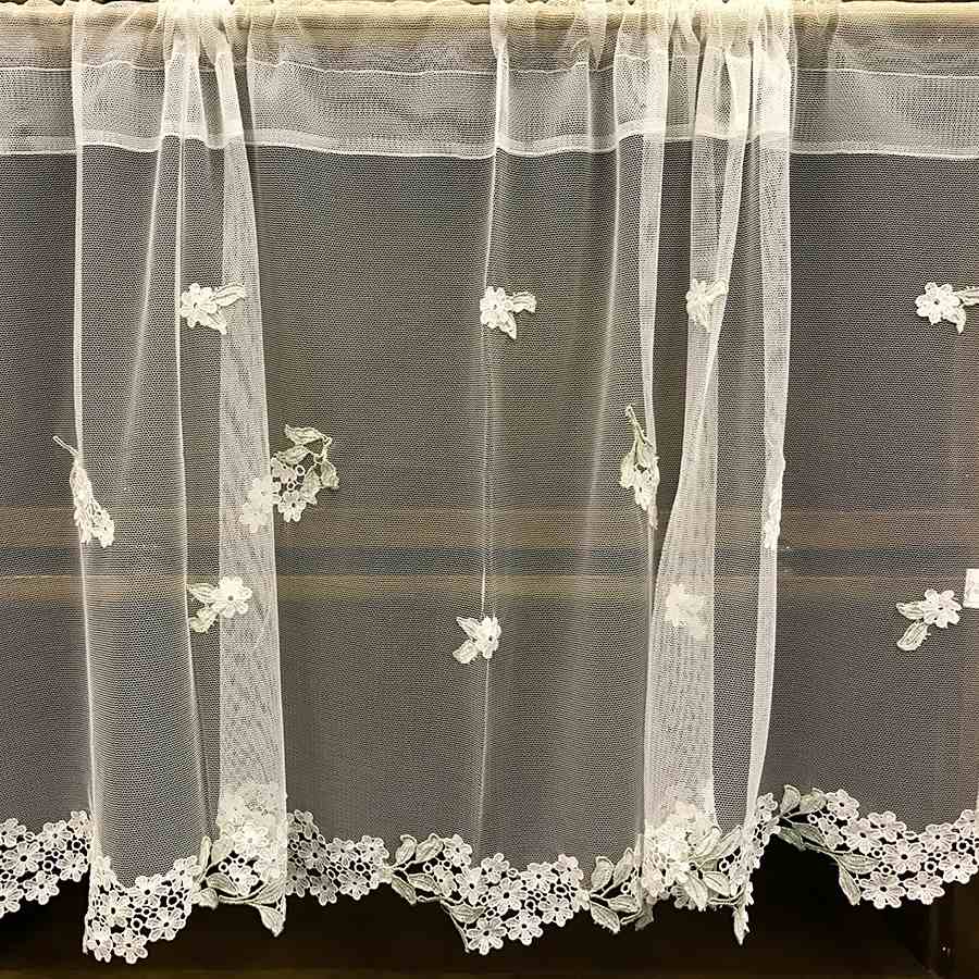 4サイズ展開 クリスタルマーガレットシリーズ カフェカーテン 90x135cm