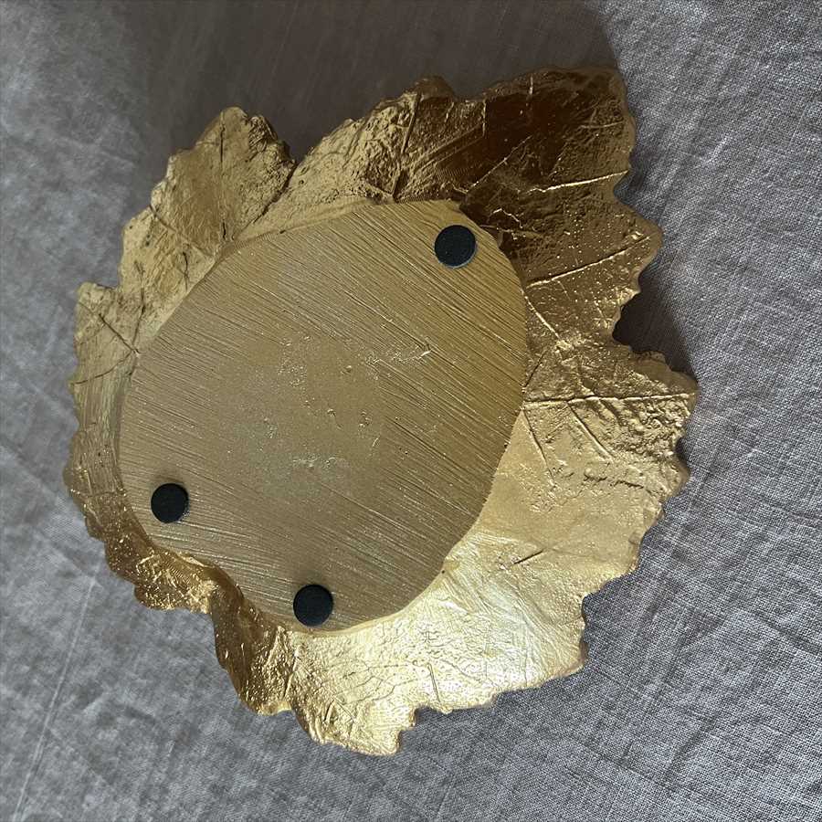 トレイ リーフ 葉 小鳥 ゴールド