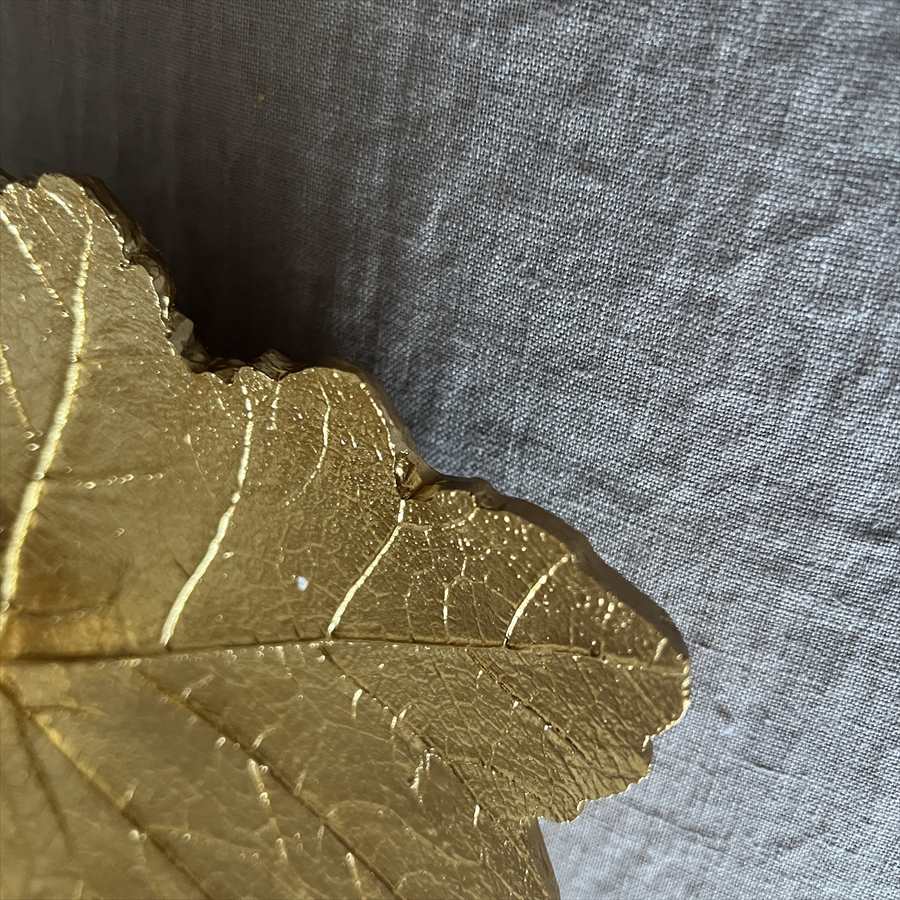 トレイ リーフ 葉 小鳥 ゴールド