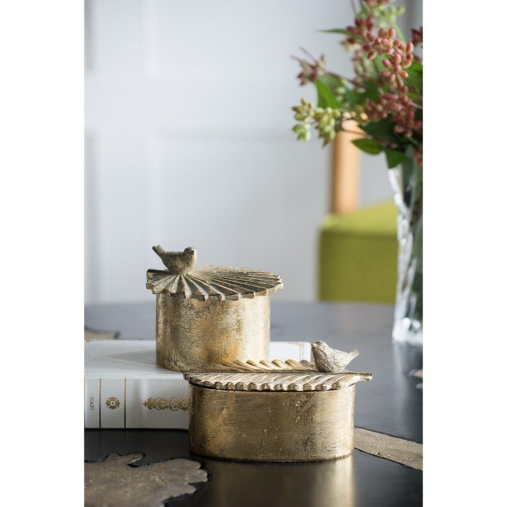 クラシック 小物入れ オーバル バード ふた付き 蓋付き ディスプレイ カフェ レストラン 店舗 置物 置き物 お菓子入れ アクセサリー入れ 宝物入れ