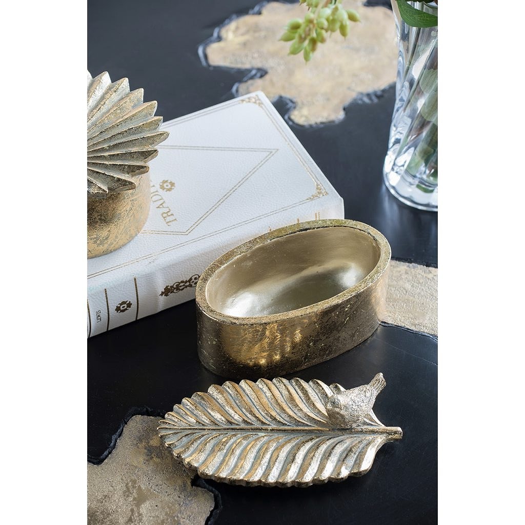 クラシック 小物入れ オーバル バード ふた付き 蓋付き ディスプレイ カフェ レストラン 店舗 置物 置き物 お菓子入れ アクセサリー入れ 宝物入れ