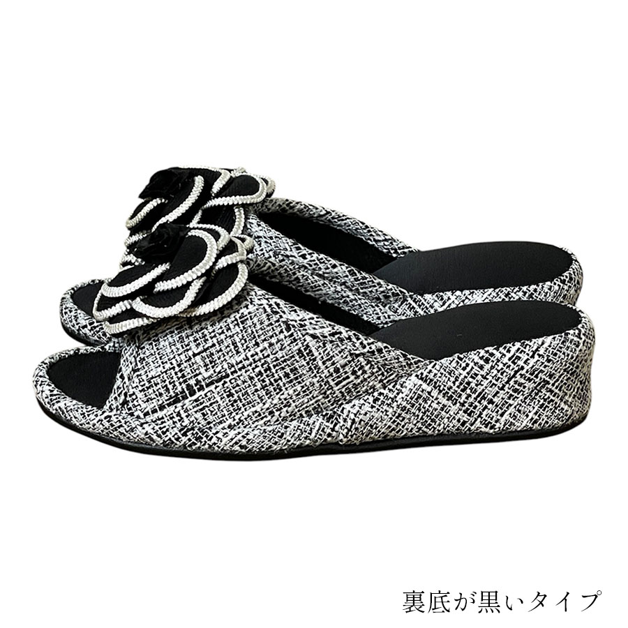 MLサイズ対応 カメリアスリッパ 4cmヒール