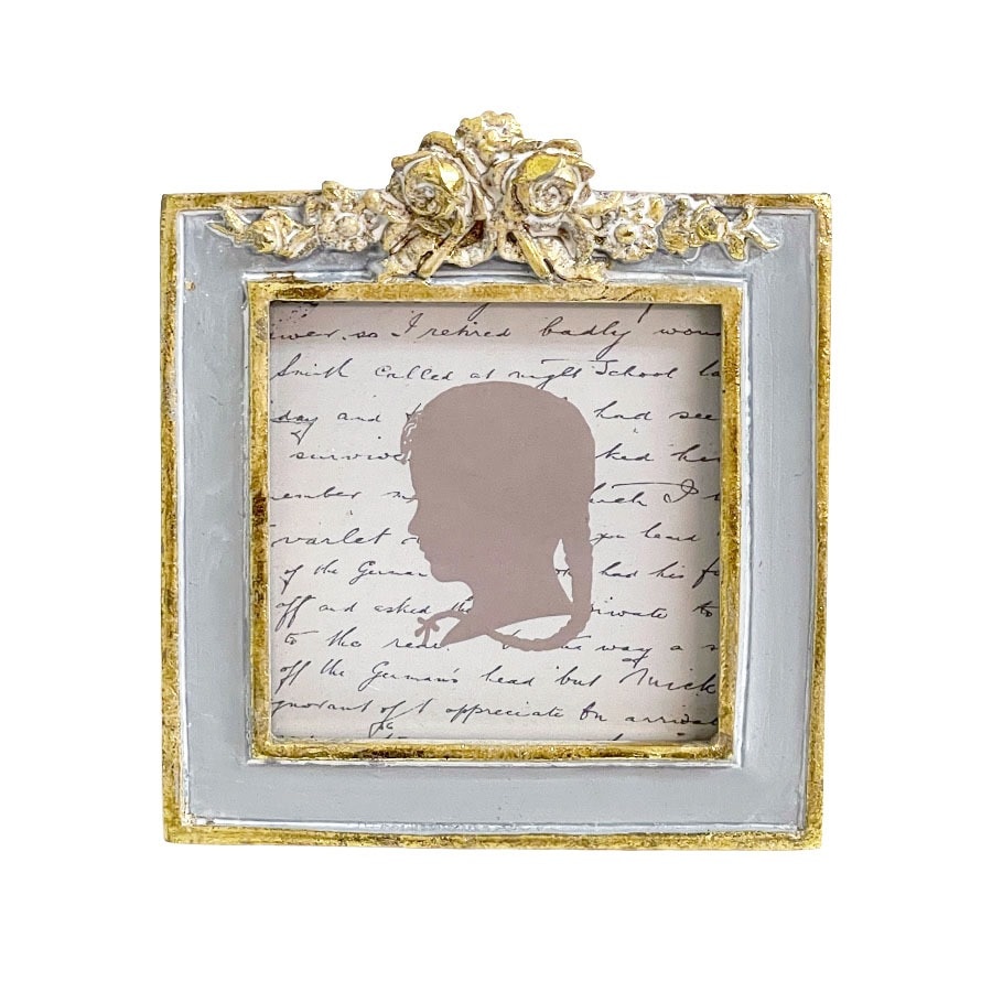 ミニローズフレーム 写真立て グレー 正方形 