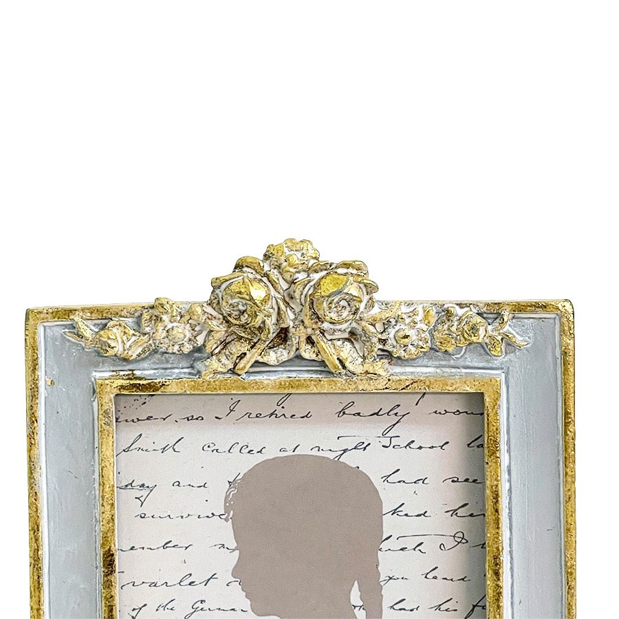 ミニローズフレーム 写真立て グレー 正方形 