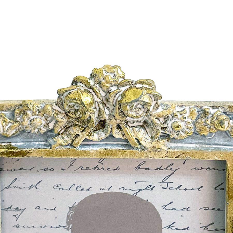 ミニローズフレーム 写真立て グレー 正方形 