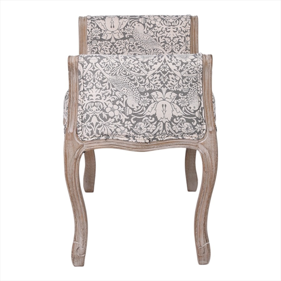 ボタン留め スツール いちご泥棒グレー