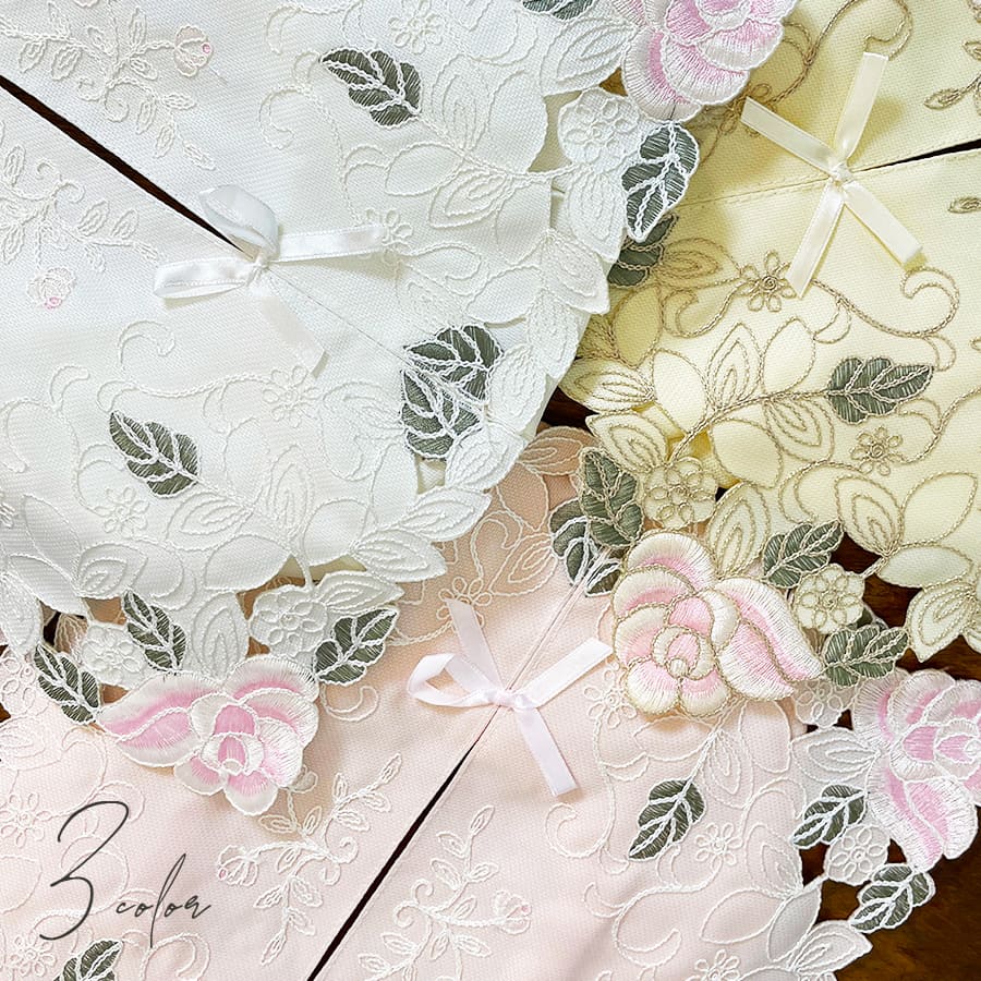 ティッシュボックスカバー コード刺繍 3カラー