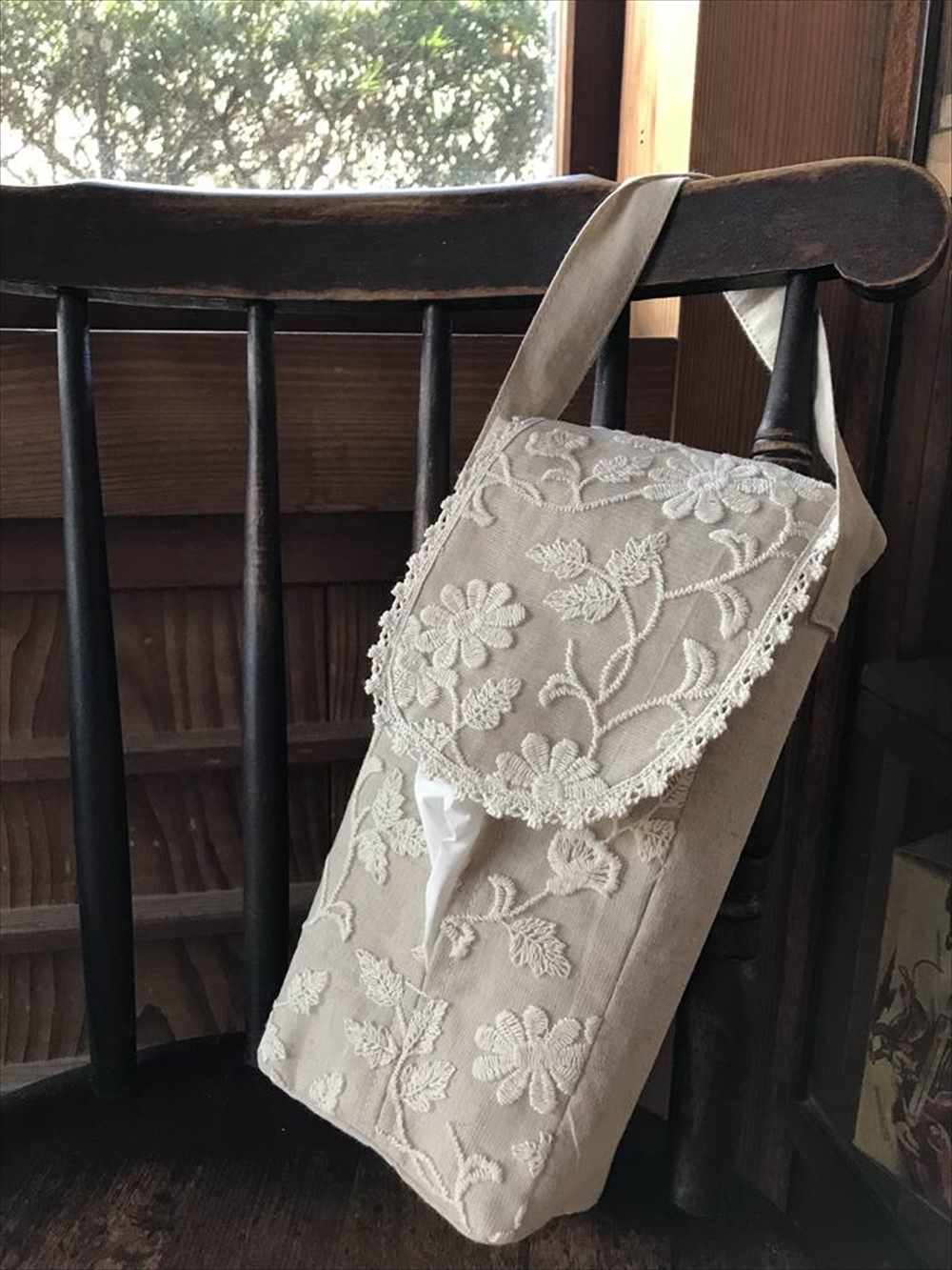 ハングティッシュボックスカバー Cotton Flower interior 吊り下げカバー