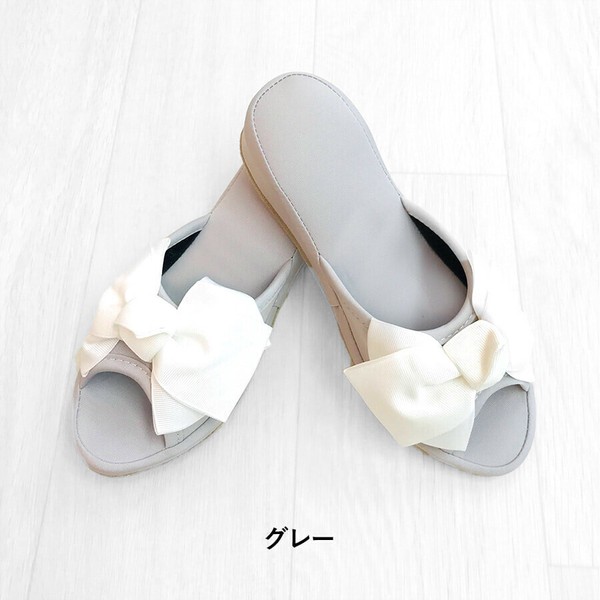 6色展開 2サイズ 美脚リボンスリッパ 4cmヒール