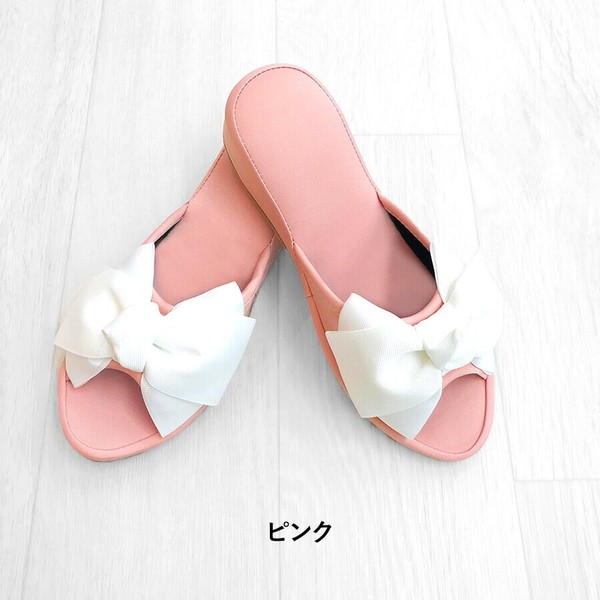 6色展開 2サイズ 美脚リボンスリッパ 4cmヒール