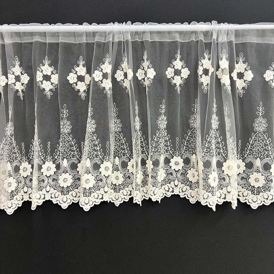 2サイズ展開 カフェカーテン 高さ45x幅120cm ベージュ