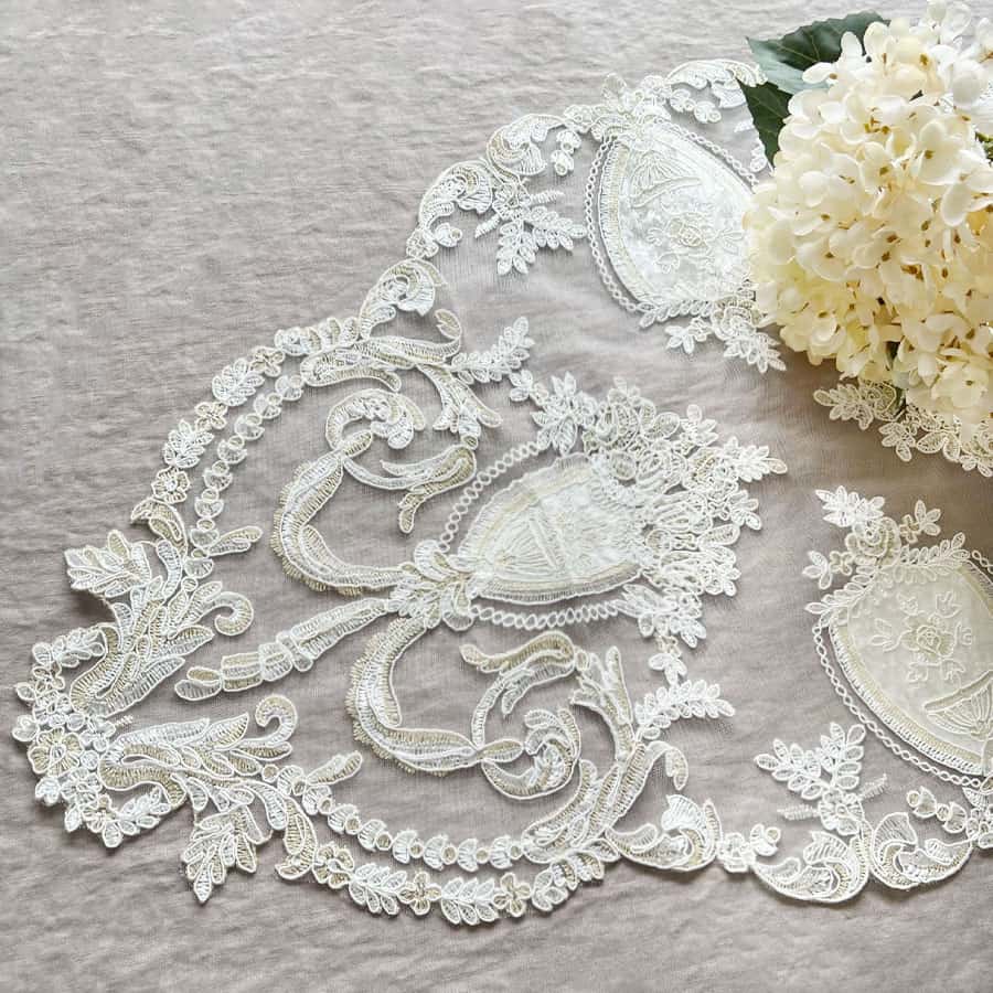 【送料無料レース】フレンチ レース テーブルセンター 40x76cm