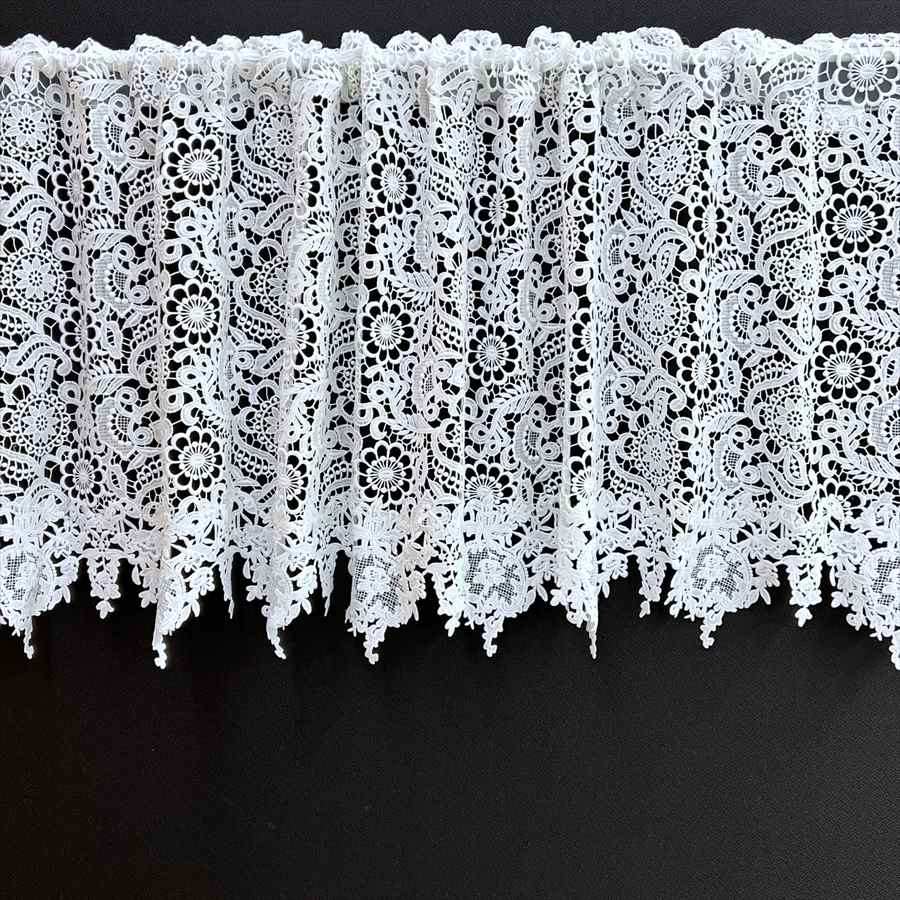 2サイズ展開 Fee blanche カフェカーテン 高さ90x幅120cm オフホワイト