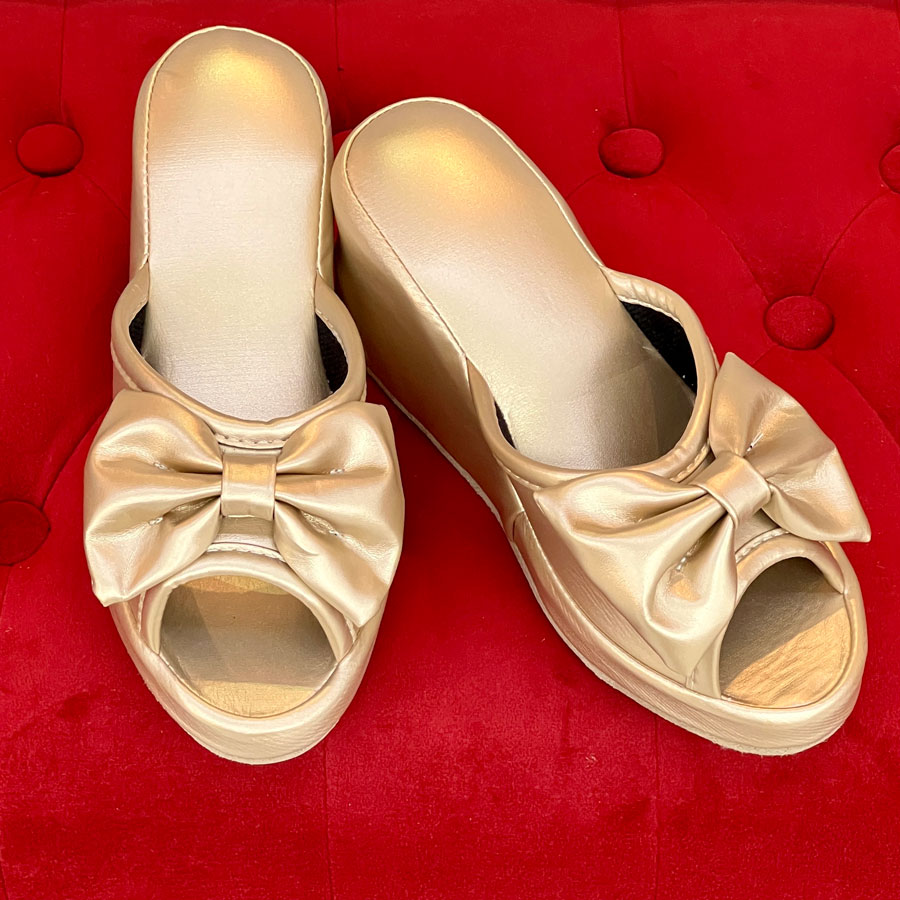 ヒールスリッパ ゴールド 送料無料 8cm ヒール スリッパ 厚底