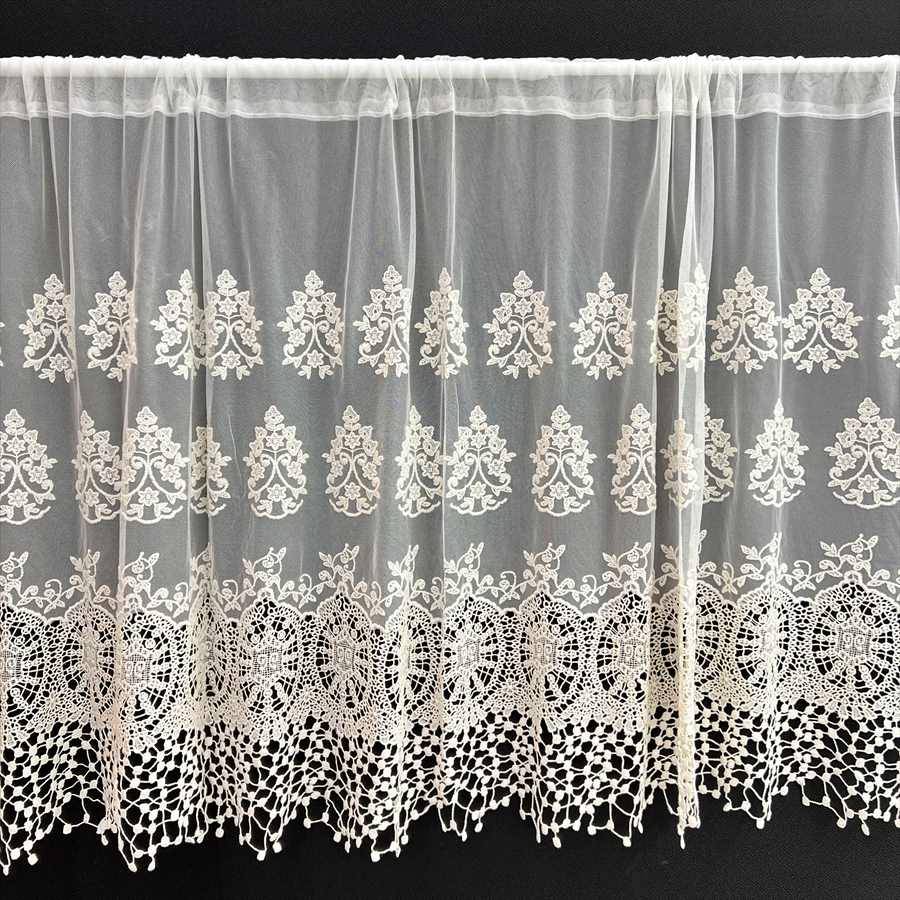 2サイズ展開 カフェカーテン 高さ60x幅120cm ベージュ