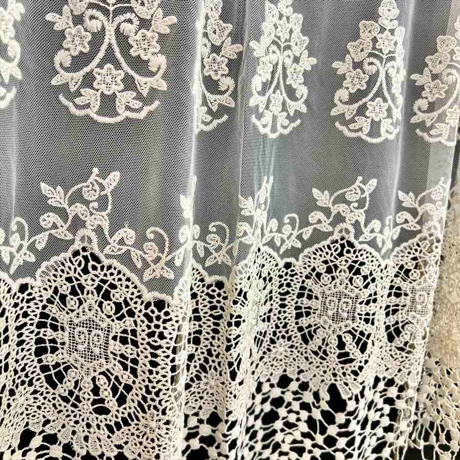 2サイズ展開 カフェカーテン 高さ60x幅120cm ベージュ