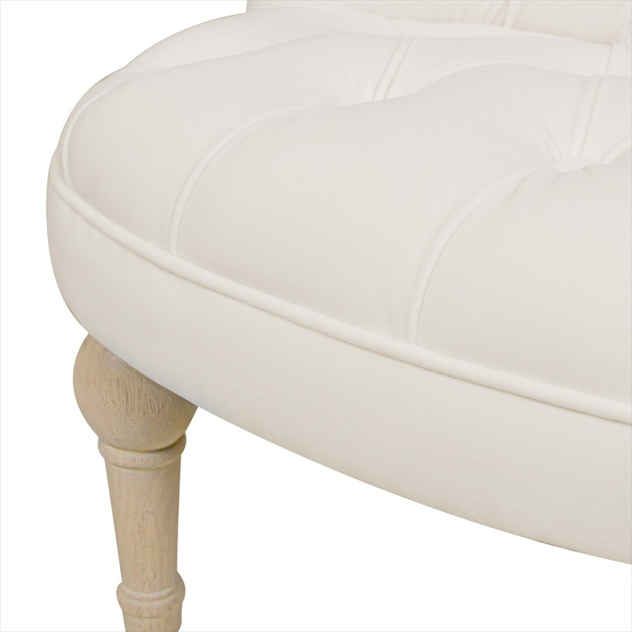 ジェニファーテイラー ラムズゲイトチェア 1人掛 ホワイト ベロア Jennifer Taylor 33186RC-V037