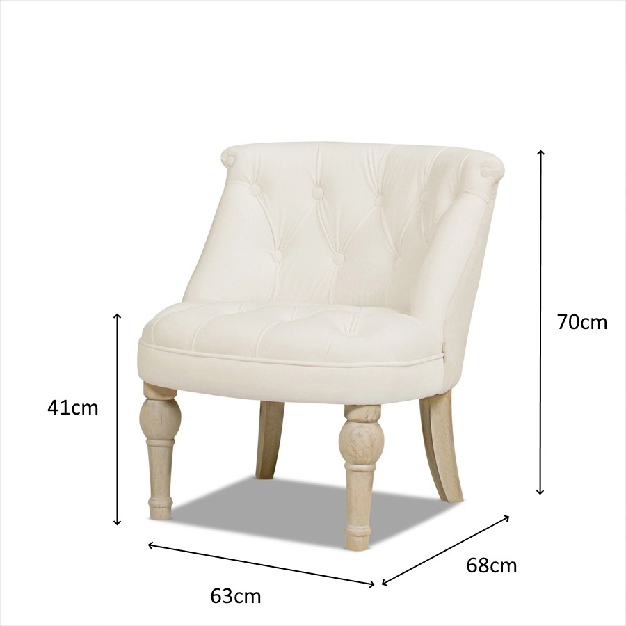 ジェニファーテイラー ラムズゲイトチェア 1人掛 ホワイト ベロア Jennifer Taylor 33186RC-V037