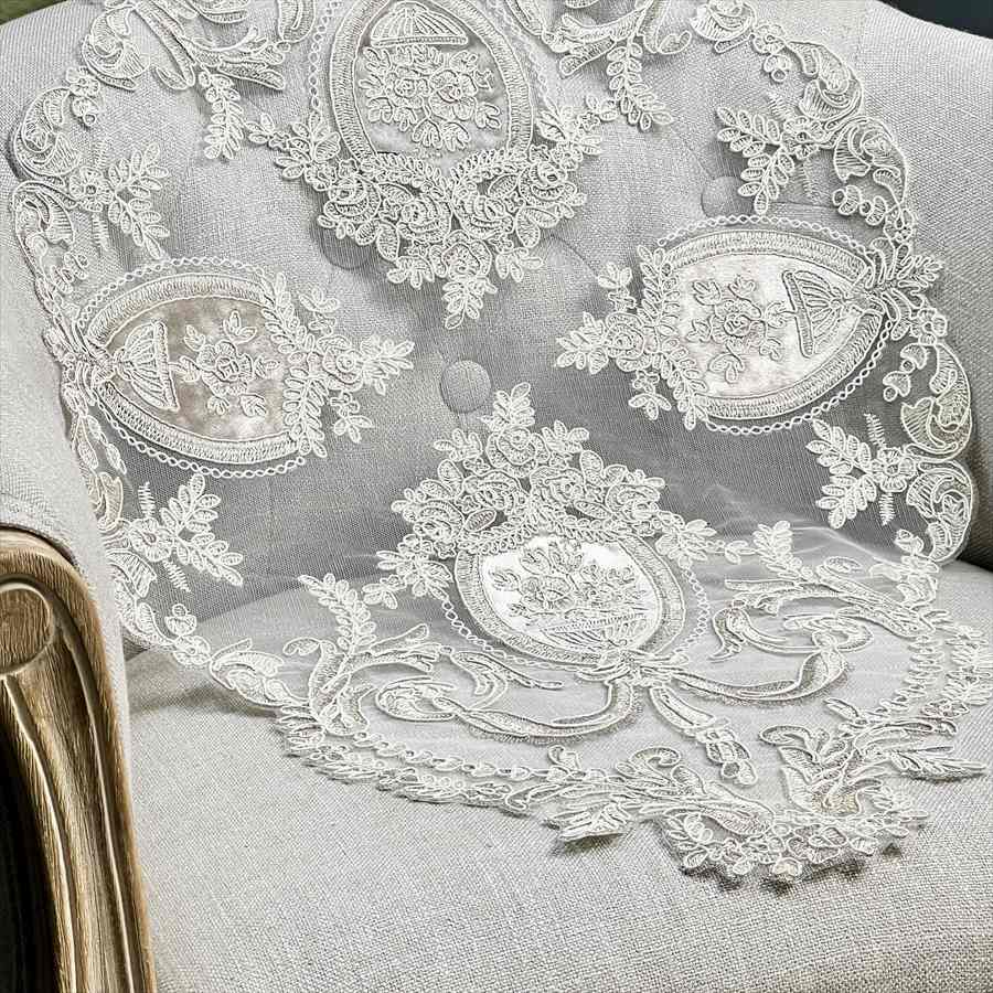 テーブルセンター 78×44cm レース ベージュ