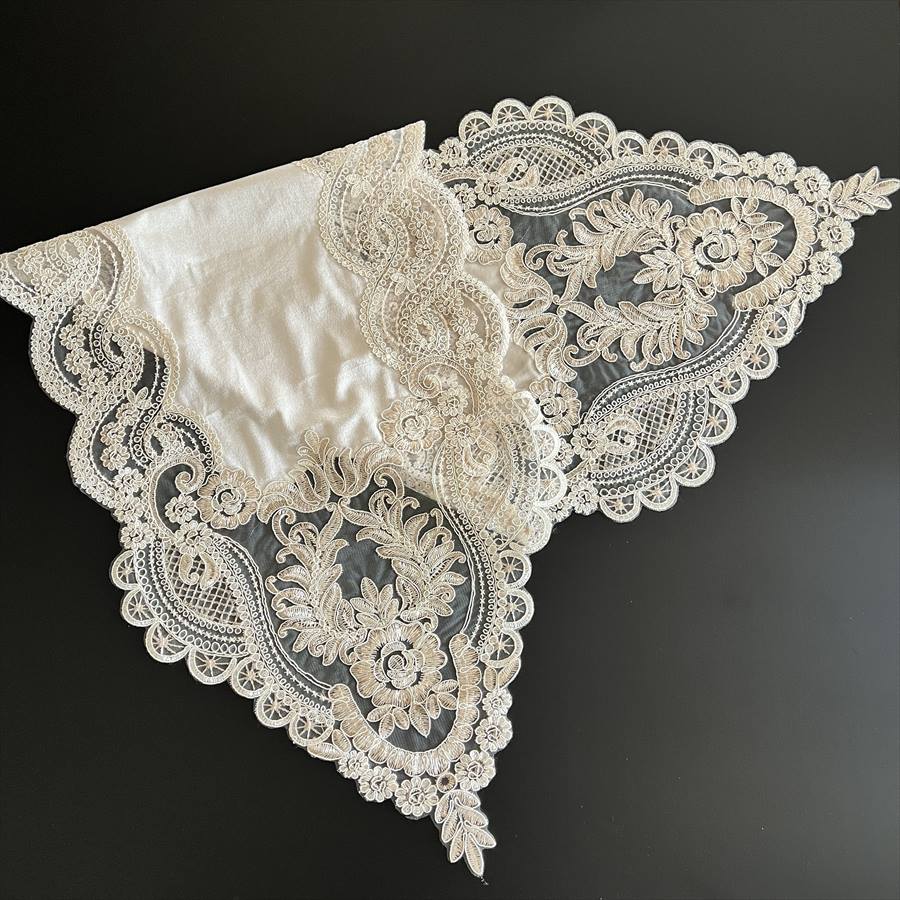 テーブルランナー 43×154cm レース×ベロア