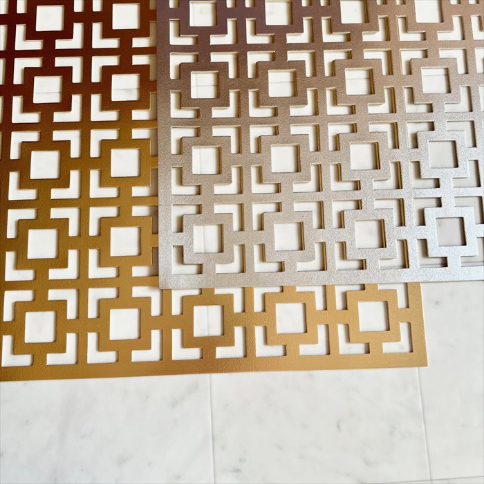 2色展開 ランチョンマット プレースマット シルバー ゴールド シノワズリ 37x37cm