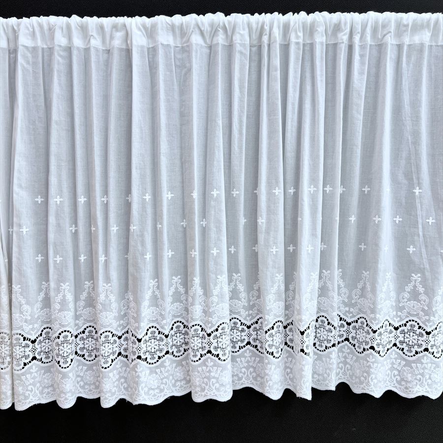 カフェカーテン 4サイズ展開 高さ60x幅120cm ホワイト