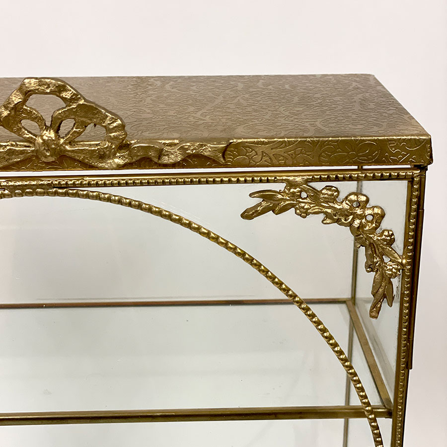 真鍮×ガラス製 コレクションボックス（扉開閉式）2色展開