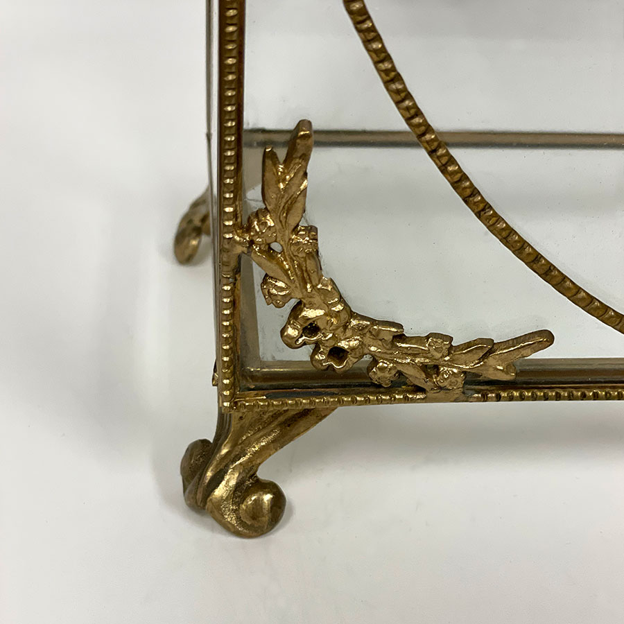 真鍮×ガラス製 コレクションボックス（扉開閉式）2色展開