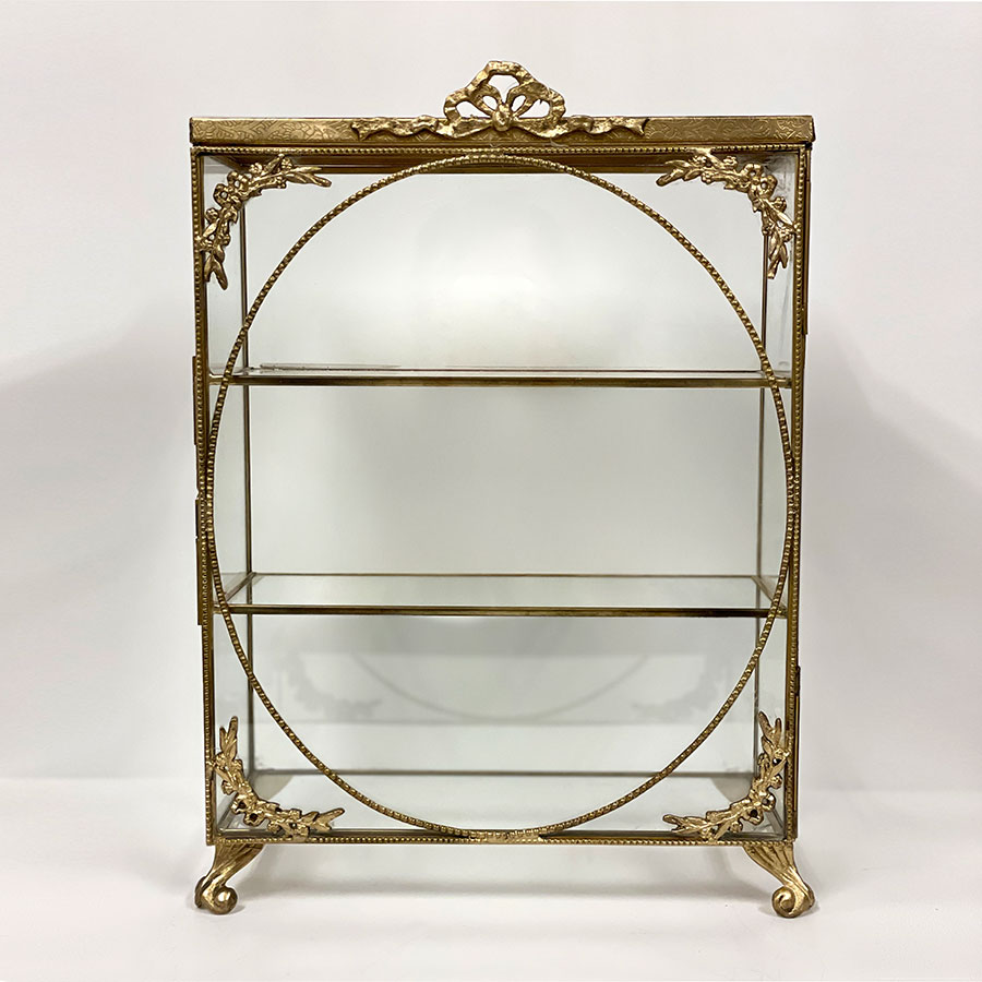 真鍮×ガラス製 コレクションボックス（扉開閉式）2色展開