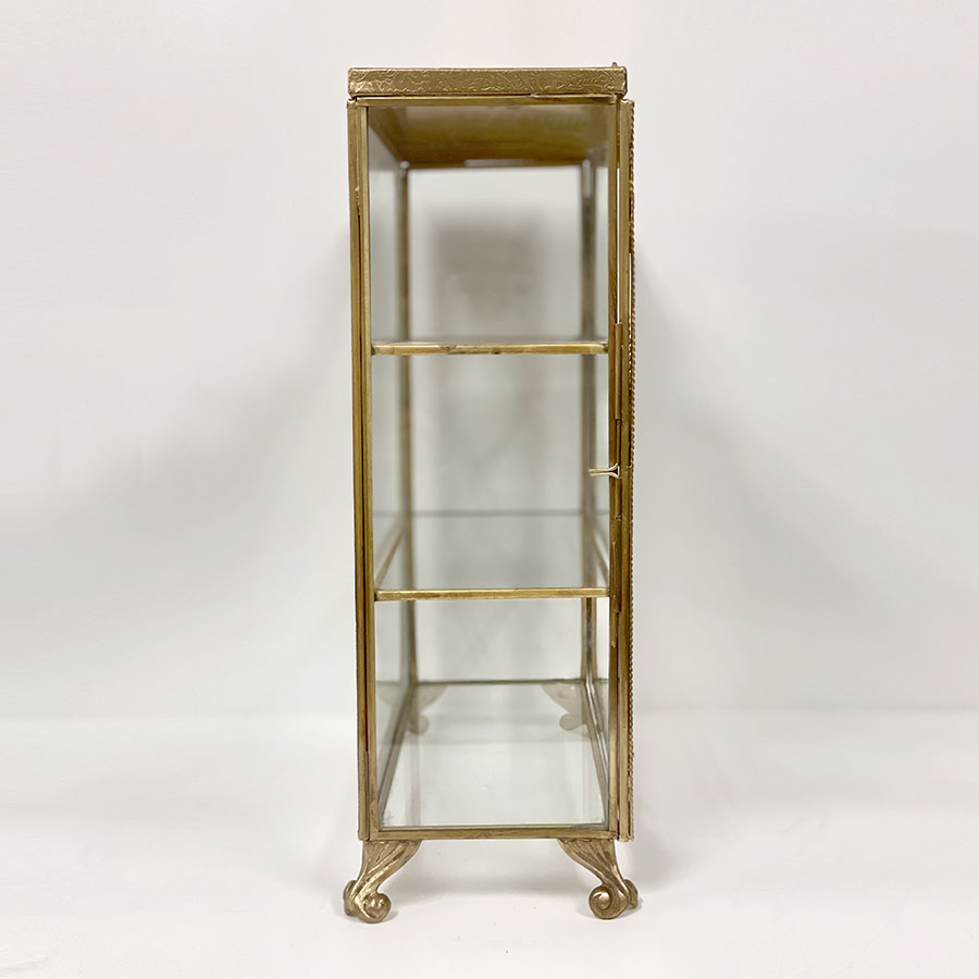 真鍮×ガラス製 コレクションボックス（扉開閉式）2色展開