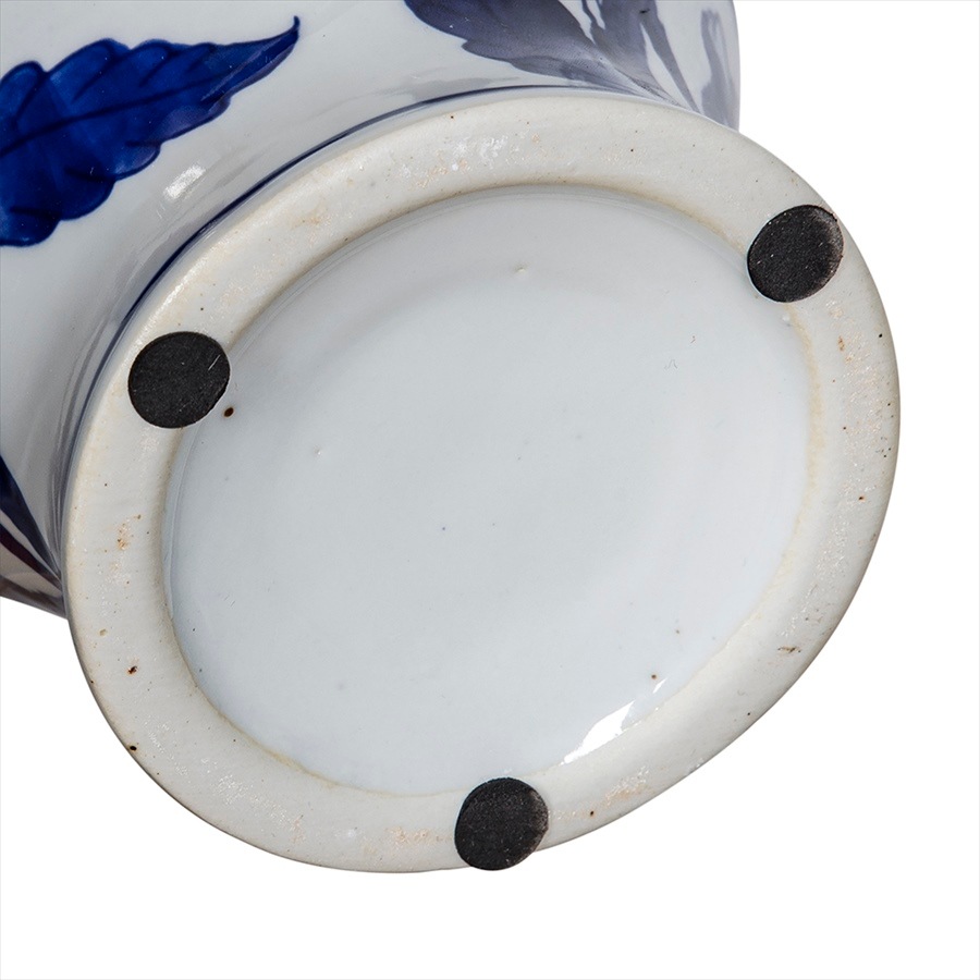 シノワズリ 花びん ブルー ホワイト 高さ26cm 磁器 フラワーベース 花瓶  花器 ディスプレイ置物 置き物