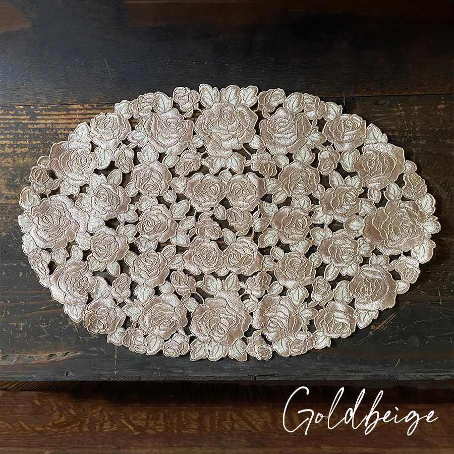 選べる３色 テーブルセンター 30x45cm all embroidery rose2