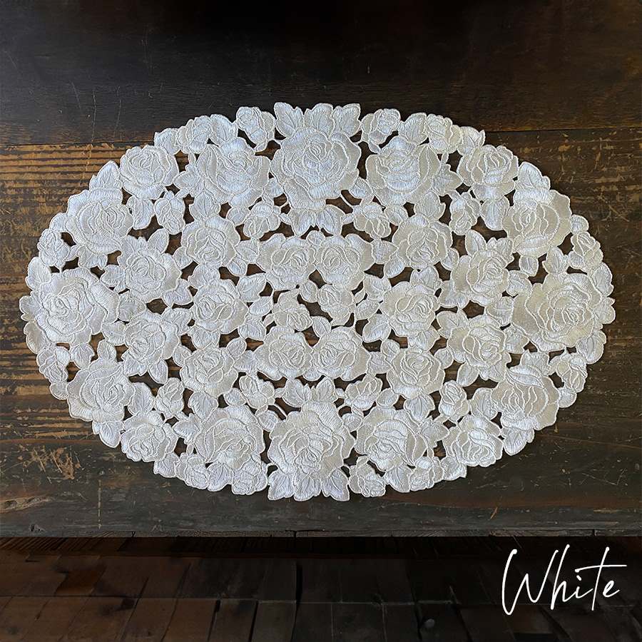 選べる３色 テーブルセンター 30x45cm all embroidery rose2