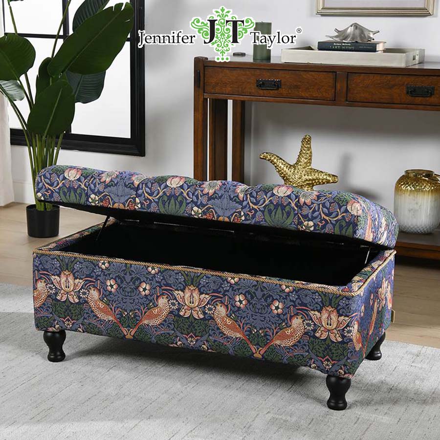 ジェニファーテイラー 収納ベンチ いちご泥棒 Strawberry Thief Jennifer Taylor 33032SB-VI02