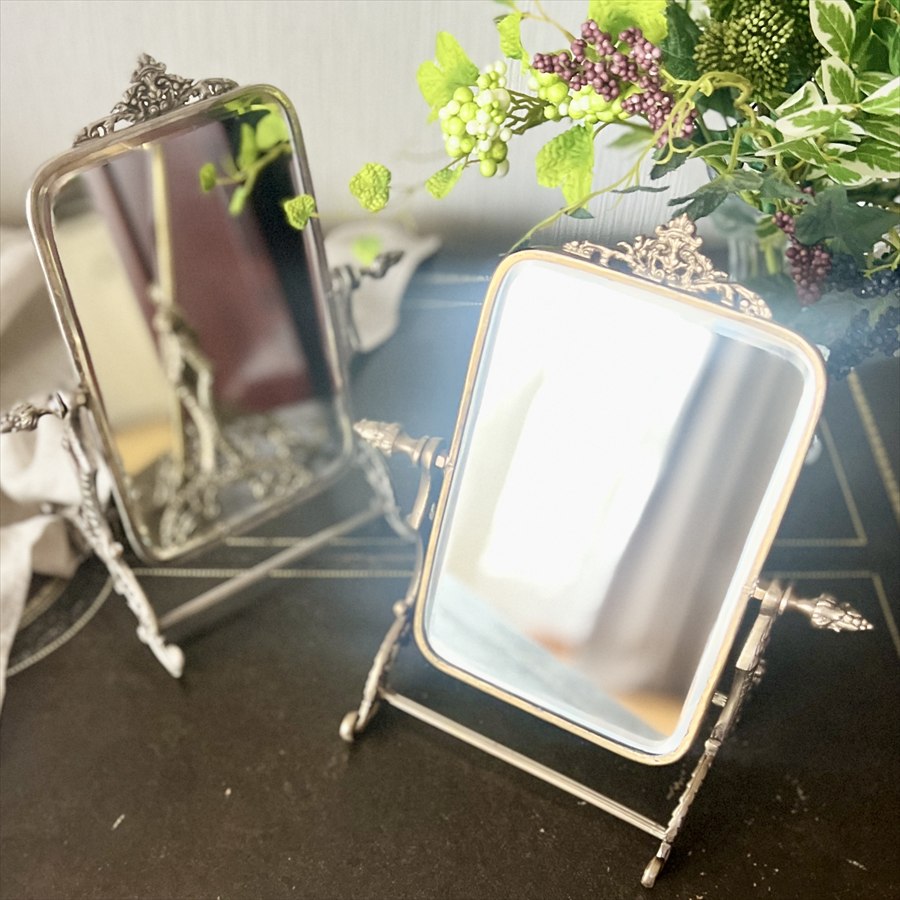 スタンドミラー(角度調整可)ゴールド シルバー