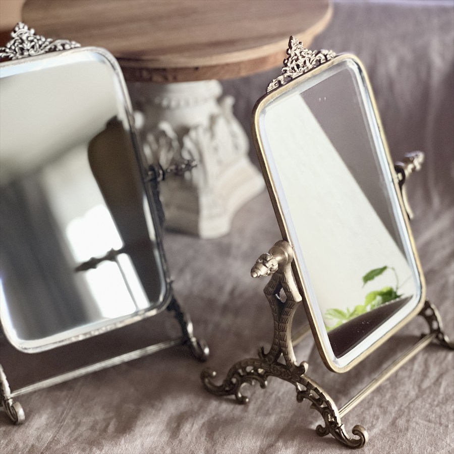 スタンドミラー(角度調整可)ゴールド シルバー