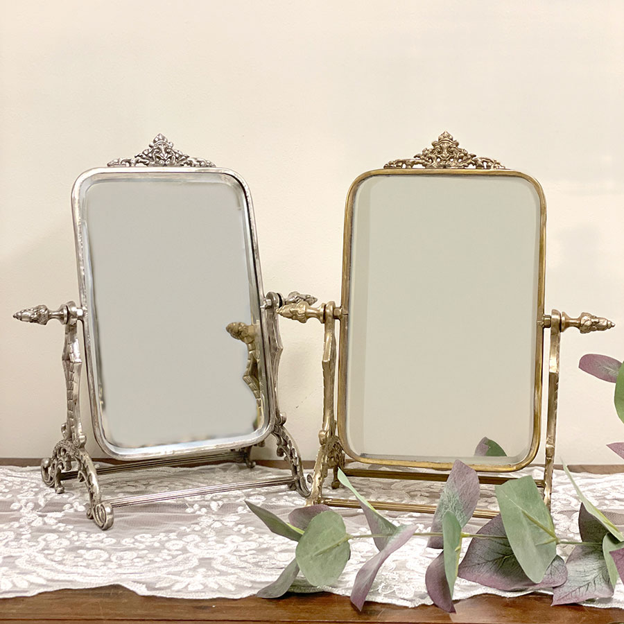 スタンドミラー(角度調整可)ゴールド シルバー