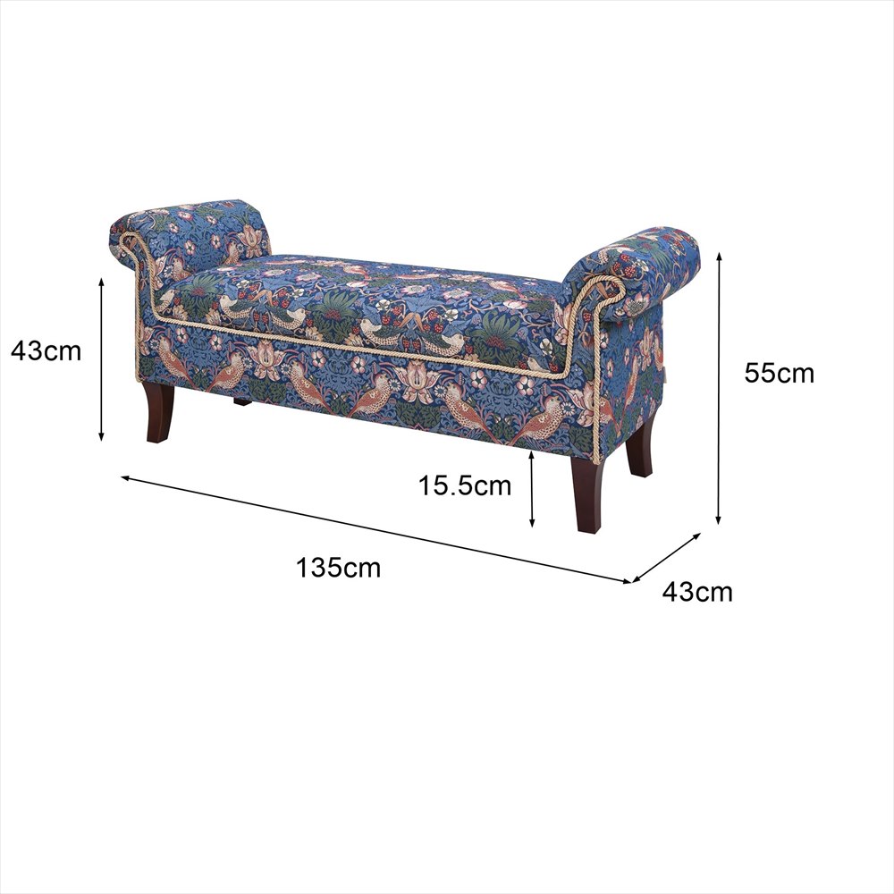 ジェニファーテイラー ロールアームベンチ Strawberry Thieif いちご泥棒 Jennifer Taylor 33031RB-VI02