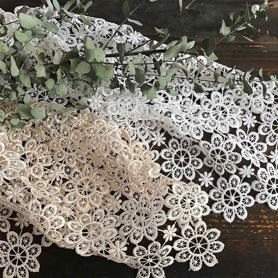 4サイズ展開 all lace カフェカーテン 45x120cm ホワイト