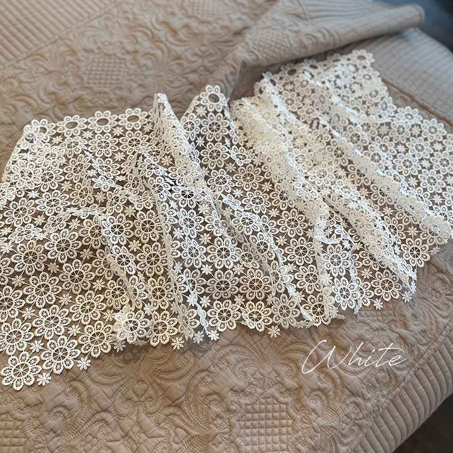 4サイズ展開 all lace カフェカーテン 45x120cm ホワイト