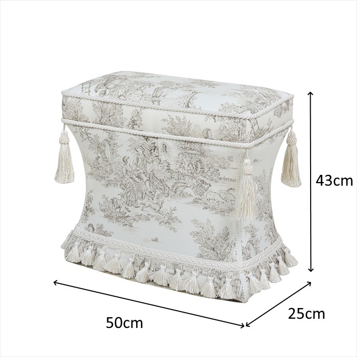 ジェニファーテイラー 薄型 スツール Toile de Jouy Jennifer Taylor 33030ST-JY02